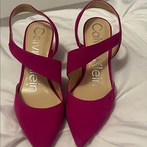 Calvin Klein Magenta Slingback Heels